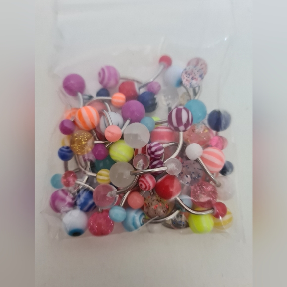 10x Mix Colors Navel Belly Botton Ring Bar Acrylic Barbell Body Jewelry - Picture 3 of 4